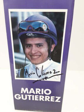 Mario Gutierrez Jockey Bobblehead 2012 Kentucky Derby Hastings NEW in Signed Box